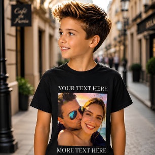 Aangepaste tekst en foto t-shirt