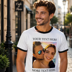 Aangepaste tekst en foto t-shirt