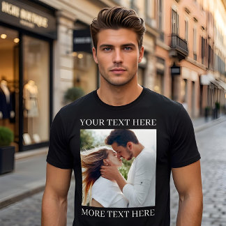 Aangepaste tekst en foto t-shirt