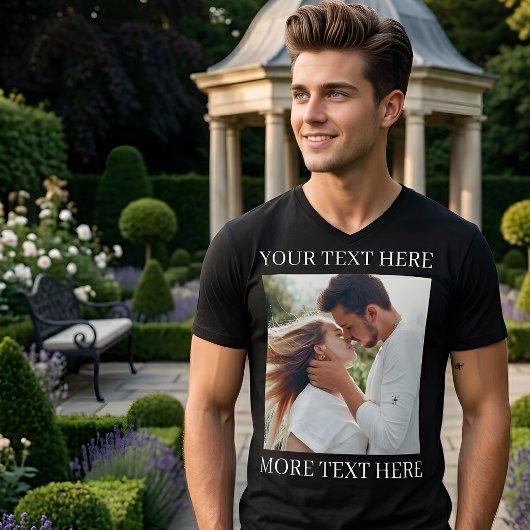 Aangepaste tekst en foto t-shirt