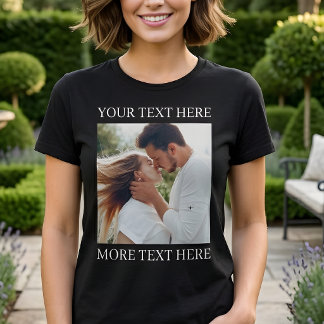 Aangepaste tekst en foto t-shirt