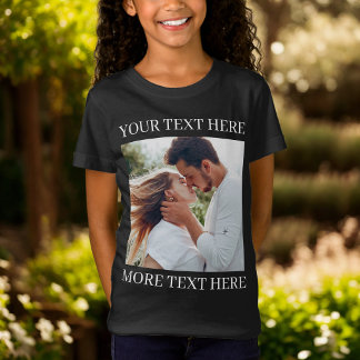 Aangepaste tekst en foto t-shirt