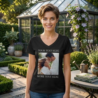 Aangepaste tekst en foto t-shirt