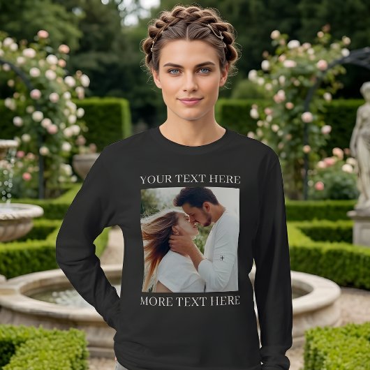 Aangepaste tekst en foto t-shirt