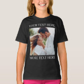 Aangepaste tekst en foto t-shirt (Voorkant)