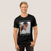 Aangepaste tekst en foto Tri-Blend shirt (Voorkant volledig)