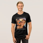 Aangepaste tekst en foto Tri-Blend shirt (Voorkant volledig)