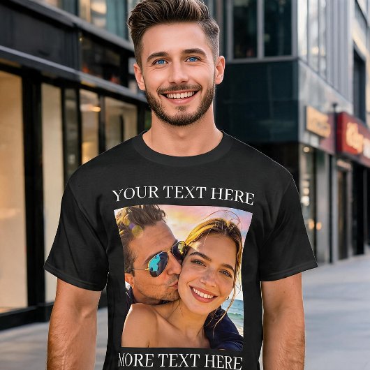 Aangepaste tekst en foto Tri-Blend shirt