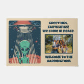 Aangepaste tekst en foto UFO Alien Deurmat (Voorkant)