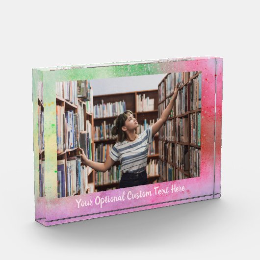 Aangepaste tekst- en fotokleurexplosie fotoblokken (Links)