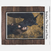 Aangepaste tekst en foto's / Houdbaar hout in rijk Fleece Deken (Voorkant (Horizontaal))