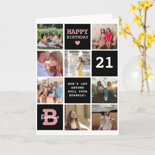 Aangepaste tekst en foto's op zaterdag kaart (Gele Bloem)