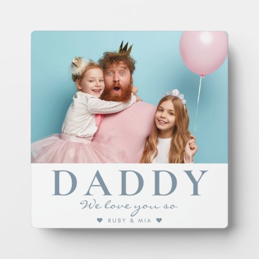 Aangepaste tekst en foto's voor moderne Vaderdag Fotoplaat (Voorkant)