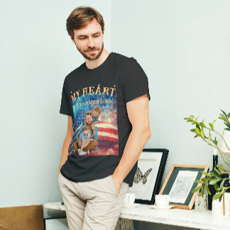 Aangepaste tekst en gezichtsportret foto  stijl t-shirt