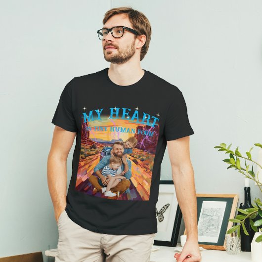 Aangepaste tekst en gezichtsportret foto  stijl t-shirt