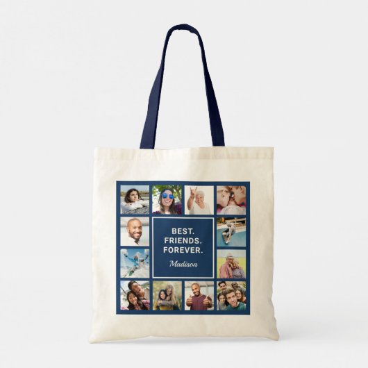 Aangepaste tekst en je foto's tote bag (Achterkant)