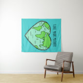 Aangepaste tekst en kleur Aarde-liefdestapijt Wandkleed (In Situ (horizontaal))