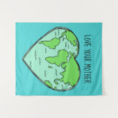Aangepaste tekst en kleur Aarde-liefdestapijt Wandkleed (Voorkant (horizontaal))