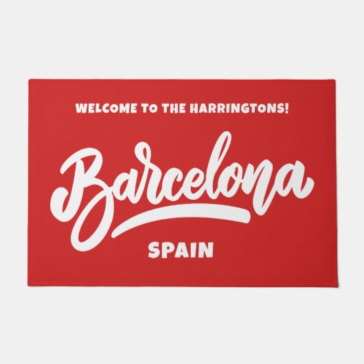 Aangepaste tekst en kleur Barcelona Deurmat (Voorkant)