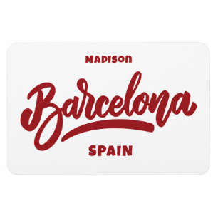 Aangepaste tekst en kleur Barcelona Magneet