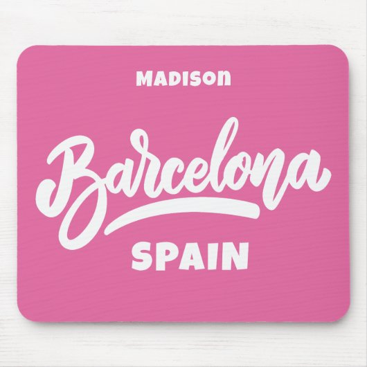 Aangepaste tekst en kleur Barcelona Muismat (Voorkant)