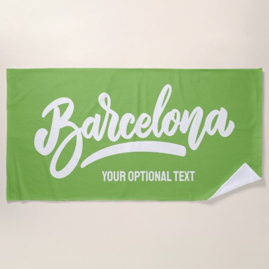 Aangepaste tekst en kleur Barcelona Strandlaken (Voorkant)