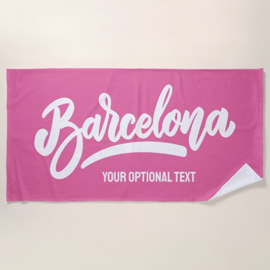 Aangepaste tekst en kleur Barcelona Strandlaken (Voorkant)