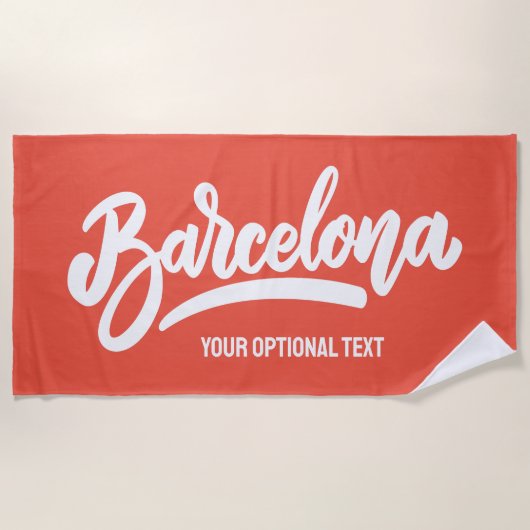 Aangepaste tekst en kleur Barcelona Strandlaken (Voorkant)