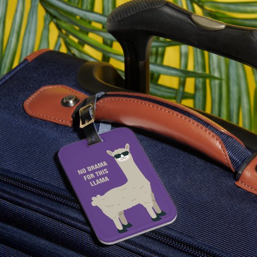 Aangepaste tekst en kleur Cool Llama Bagagelabel (Voorkant Insitu 1)