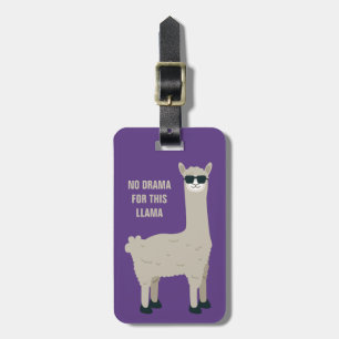 Aangepaste tekst en kleur Cool Llama Bagagelabel