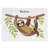 Aangepaste tekst en kleur Cute Sloth Groot Cadeauzakje (Achterkant)