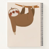 Aangepaste tekst en kleur Cute Sloth Notitieboek (Achterkant)