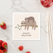 Aangepaste tekst en kleur Cute Sloth Servet (Insitu)