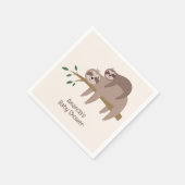 Aangepaste tekst en kleur Cute Sloth Servet (Hoek)