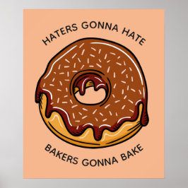 Aangepaste tekst en kleur Donut poster