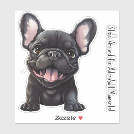 Aangepaste tekst en kleur, 🐶Frenchie puppy Sticker (Vel)