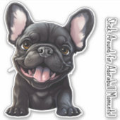 Aangepaste tekst en kleur, 🐶Frenchie puppy Sticker (Voorkant)
