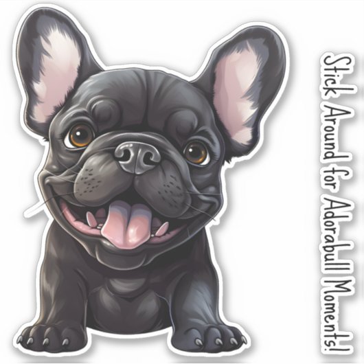 Aangepaste tekst en kleur, 🐶Frenchie puppy Sticker (Voorkant)