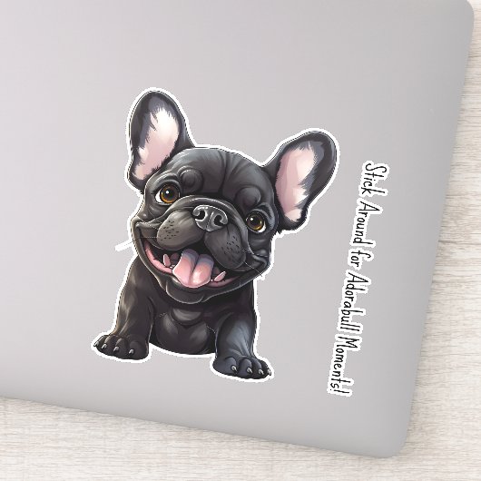Aangepaste tekst en kleur, 🐶Frenchie puppy Sticker (Detail)
