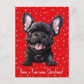 Aangepaste tekst en kleur, 🐶Frenchie puppy Verjaa Briefkaart (Voorkant)