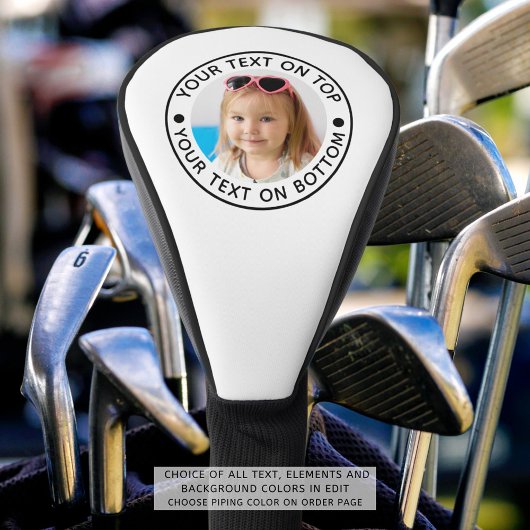 Aangepaste tekst en kleur gepersonaliseerde foto golfheadcover