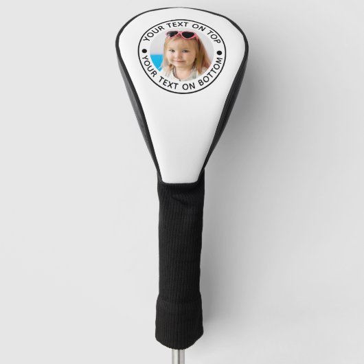 Aangepaste tekst en kleur gepersonaliseerde foto golfheadcover (Voorkant)