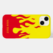 [Aangepaste tekst en kleur] gestileerde vlammen Case-Mate iPhone Case (Achterkant (horizontaal))
