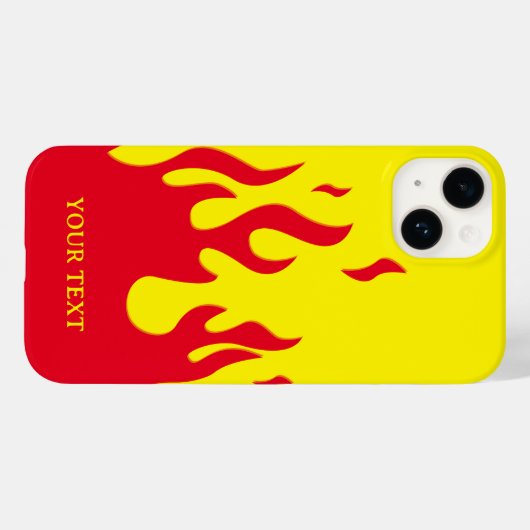 [Aangepaste tekst en kleur] gestileerde vlammen Case-Mate iPhone Case (Achterkant (horizontaal))