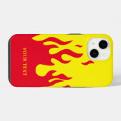 [Aangepaste tekst en kleur] gestileerde vlammen iPhone Hoesje (Achterkant horizontaal)