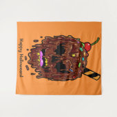Aangepaste tekst en kleur Ijs Skull wandkleed (Voorkant (horizontaal))