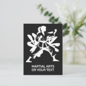 Aangepaste tekst en kleur martial arts briefkaart (Staand voorkant)