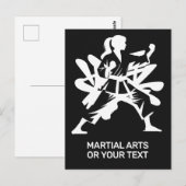 Aangepaste tekst en kleur martial arts briefkaart (Voorkant / Achterkant)