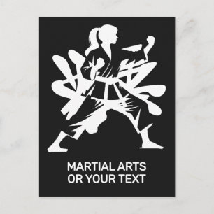 Aangepaste tekst en kleur martial arts briefkaart