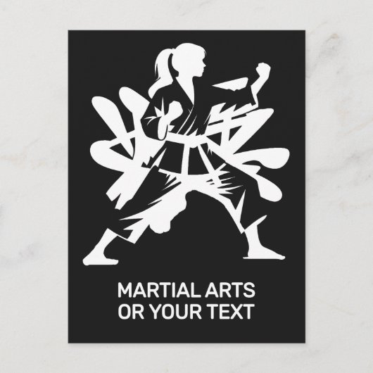 Aangepaste tekst en kleur martial arts briefkaart (Voorkant)